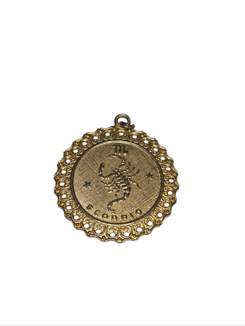 1.5 Inch Gold Tone Scorpio Zodiac Sign Pendant